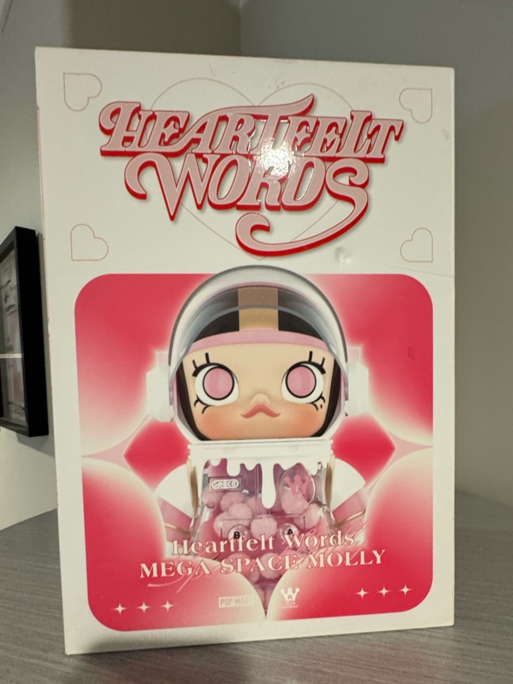 Mega Space Molly 400% - Heartfelt Words Pink Collectible Figure